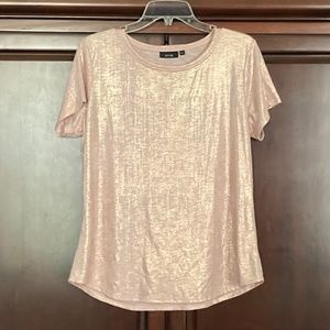 NWT Apt. 9 Peach Metalic T-shirt Size L